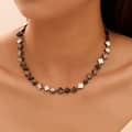 8mm Beaded Natural Shell Four-leaf Clover Necklace Black White Choker Boho 5