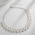Multilayer Shell Pearl Necklace Handmade Braided Pearl Choker 2