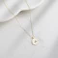14K Gold Plated 925 Sterling Silver Chain Necklace Natural White Shell Flower Pendant 1