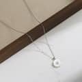 14K Gold Plated 925 Sterling Silver Chain Necklace Natural White Shell Flower Pendant 3