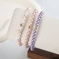 Simple 925 Sterling Silver 6mm Pink Purple Shell Pearl Beaded Bracelet, Daily Wear 1