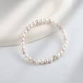 Simple 925 Sterling Silver 6mm Pink Purple Shell Pearl Beaded Bracelet, Daily Wear 2