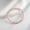 Simple 925 Sterling Silver 6mm Pink Purple Shell Pearl Beaded Bracelet, Daily Wear 4
