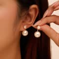 Light Luxury Freshwater Shell Pearl 925 Silver Stud Earrings 1