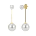 Classic Shell Pearl Long Snake Chain Tassel Earrings 925 Sterling Silver 5