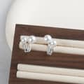 Simple Design Shell Pearl Stud Earrings 925 Sterling Silver 2