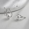 14K Gold Plated Freshwater Shell Pearl Drop Earrings 925 Sterling Silver 3