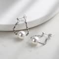 925 Sterling Silver Freshwater Shell Pearl Drop Earrings White Purple 3