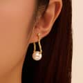 925 Sterling Silver Freshwater Shell Pearl Drop Earrings White Purple 5