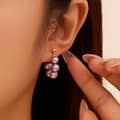 925 Sterling Silver Gold Plated Pink White Purple Shell Pearl Hoop Earrings 4