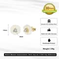Flower Shape Cubic Zirconia 925 Sterling Silver Shell Pearl Stud Earrings 5