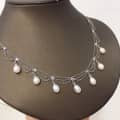Natural Freshwater Pearl Necklace Retro Lace Multi-layer Bean Chain Pearl Pendant Baroque Style 3