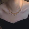 Natural Freshwater Pearl Necklace Retro Lace Multi-layer Bean Chain Pearl Pendant Baroque Style 4