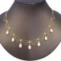 Natural Freshwater Pearl Necklace Retro Lace Multi-layer Bean Chain Pearl Pendant Baroque Style 5