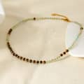 Retro Natural Stone Millet Bead Necklace Handmade Bead Collarbone Chain 3
