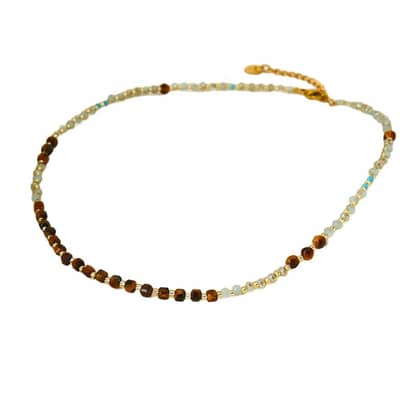 Retro Natural Stone Millet Bead Necklace Handmade Bead Collarbone Chain detail 5