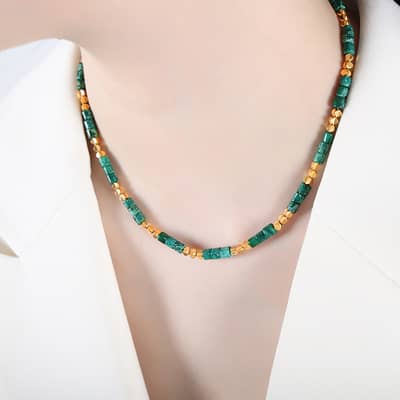 Ethnic Style Retro Colorful Bead Necklace Non Fading Collarbone Chain Fashionable detail 1