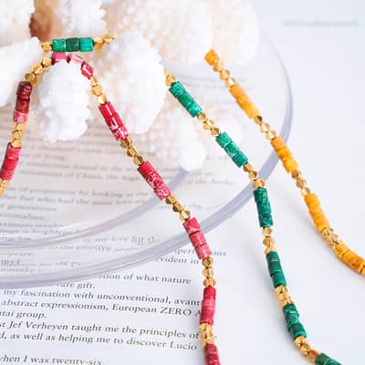 Ethnic Style Retro Colorful Bead Necklace Non Fading Collarbone Chain Fashionable detail 2