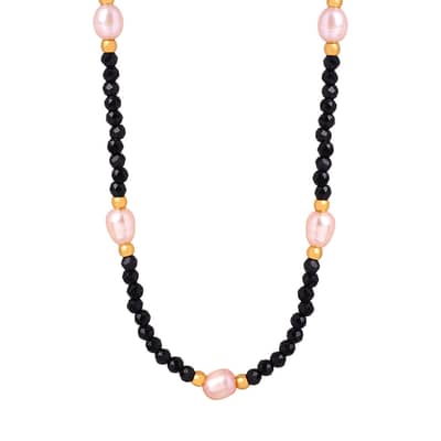 Fashion Niche Temperament Tianhe Stone Freshwater Pearl Bead Design Gold-plated Bead Necklace detail 5