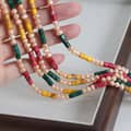 Dopamine Style Summer Leisure Vacation Colorful Bead Freshwater Pearl Bead Stainless Steel Necklace 2