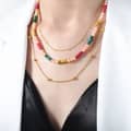 Dopamine Style Summer Leisure Vacation Colorful Bead Freshwater Pearl Bead Stainless Steel Necklace 4
