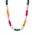 Dopamine Style Summer Leisure Vacation Colorful Bead Freshwater Pearl Bead Stainless Steel Necklace 5