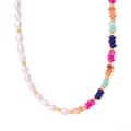 French Niche Ins Cool Style Freshwater Pearls Colorful Abacus Beads Stainless Steel Bead Necklace 5