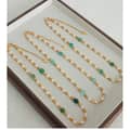 Freshwater Pearl Geometric Natural Bead Titanium Steel Necklace 6