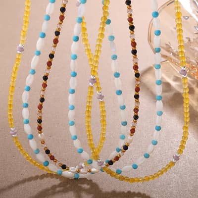 Bohemian Beaded Niche Collarbone Chain Necklace Simple and Luxurious detail 2