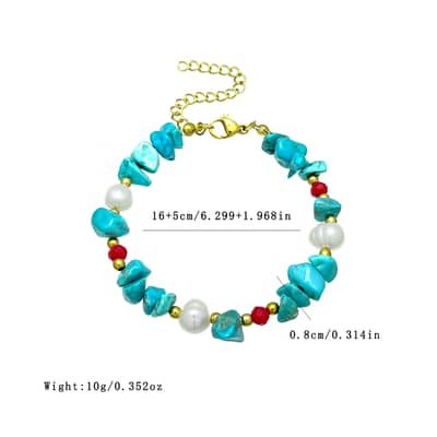 Crushed Stone Pearl Bracelet Freshwater Pearl Splicing Natural Stone Stainless Steel Bead Bracelet detail 2