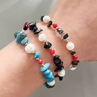 Crushed Stone Pearl Bracelet Freshwater Pearl Splicing Natural Stone Stainless Steel Bead Bracelet detail 4