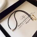 Elegant Natural Stone Black Spinel Crystal Necklace Freshwater Pearl Choker Beaded 3