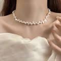 Baroque Millet Beaded Necklace Freshwater Irregular Pearl Choker 4