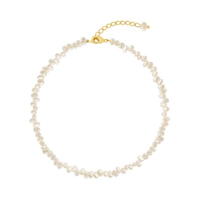 Baroque Millet Beaded Necklace Freshwater Irregular Pearl Choker detail 6