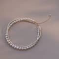 Trendy Handmade Elegant Beaded Necklace Gold Plated Double Layer Freshwater Pearl Choker 3