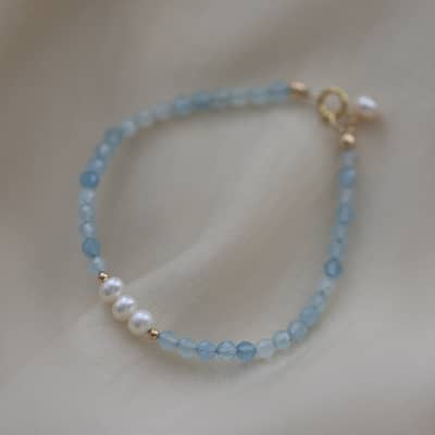 Summer Elegant Natural Stone Bracelet Freshwater Pearl Beaded Bracelet Gift detail 2