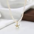 Trendy Natural Pearl Necklace 925 Sterling Silver Starfish Pendant Freshwater Pearl 1