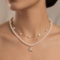 Trendy Natural Pearl Necklace 925 Sterling Silver Starfish Pendant Freshwater Pearl 3