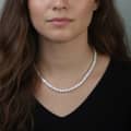 Natural Freshwater Pearl Bead Chain Necklace 925 Sterling Silver 3