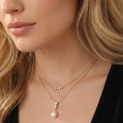 Elegant 925 Silver 9-10mm Natural Freshwater Pearl Pendant Necklace detail 2