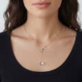 Stretchable Chain Pearl Heart Hollow Out Zircon Necklace 925 Sterling Silver Pearl Pendant 3