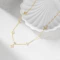 Geometric Four Leaf Flower Freshwater Pearl Pendant Necklace, 925 Sterling Silver 2
