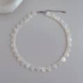 Trendy White Love Heart Shell Beaded Silver Plated Choker Necklace 3