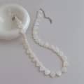 Trendy White Love Heart Shell Beaded Silver Plated Choker Necklace 4