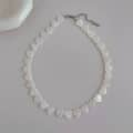 Trendy White Love Heart Shell Beaded Silver Plated Choker Necklace 5