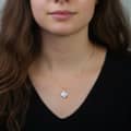 Minimalist Baroque Four-leaf Clover Pearl Pendant Necklace, 925 Sterling Silver 3