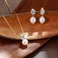 Zircon & 7.5-8mm Freshwater Pearl Pendant Necklace, S925 Silver 2