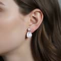Simple Design S925 Silver Irregular Baroque Freshwater Cultured Pearl Earrings 3