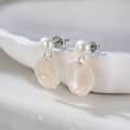 Simple Design S925 Silver Irregular Baroque Freshwater Cultured Pearl Earrings 4