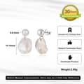 Simple Design S925 Silver Irregular Baroque Freshwater Cultured Pearl Earrings 5